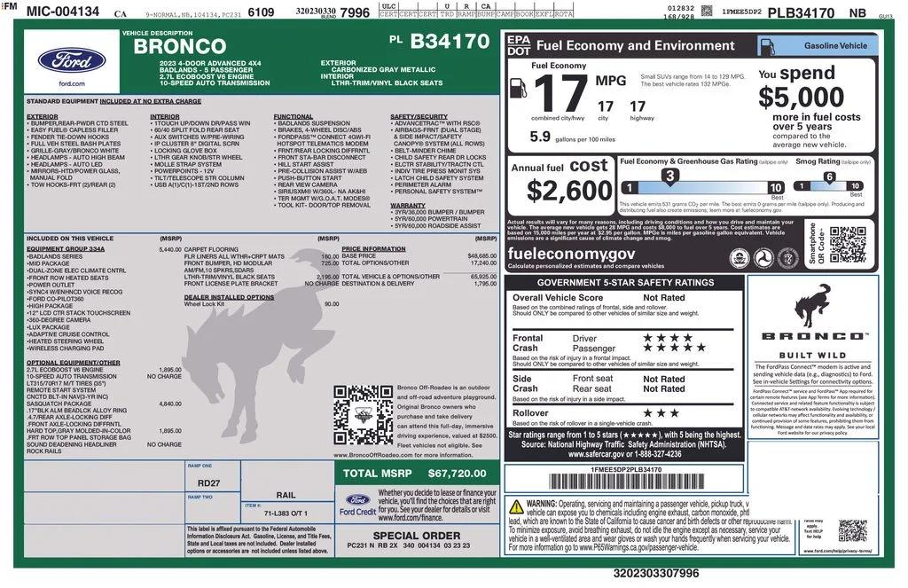 ford bronco 4-door 2023 1FMEE5DP2PLB34170 image ford bronco 4-door 2023 1FMEE5DP2PLB34170 image